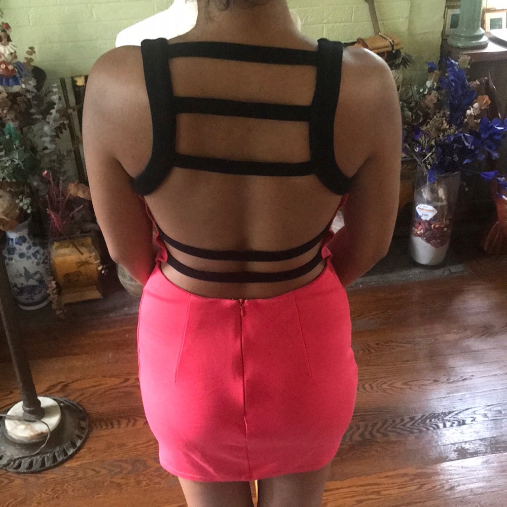 Coral Strappy Back Dress